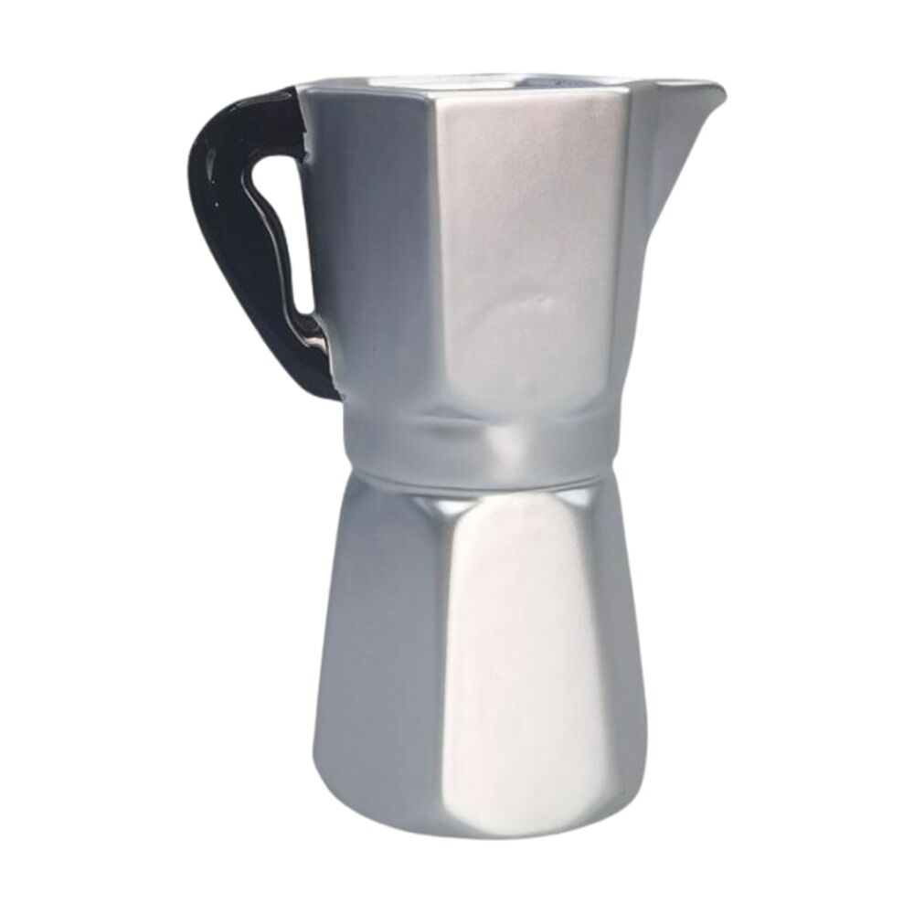 2x Urban Products Coffee Pot Vase Octagonal Silver Metallic Finish 16cm
