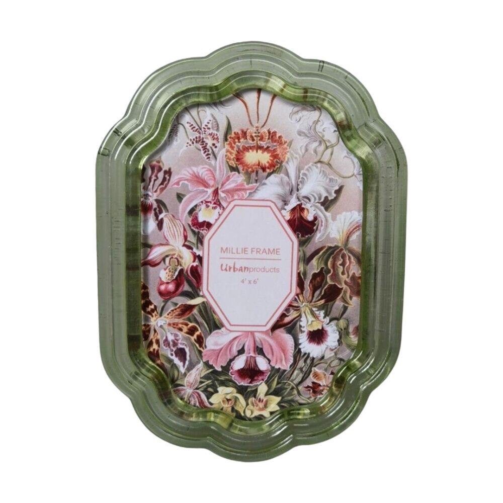 Urban Products Millie Green Decorative Floral Photo Frame 4x6inch
