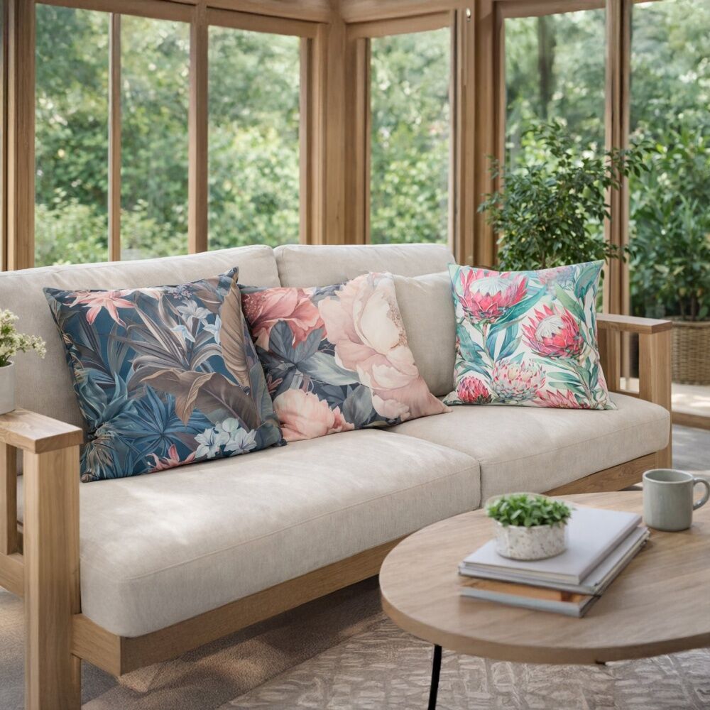 Urban Style Cushion Floral Throw Pillow Bold Protea Print 45x45cm