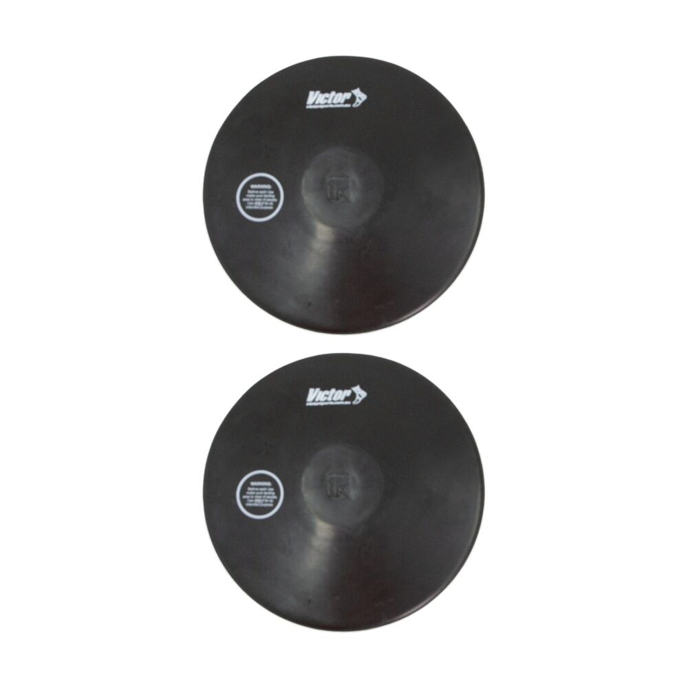 2PK Victor Sports Rubber Discus Durable Training Beginner Black 1kg