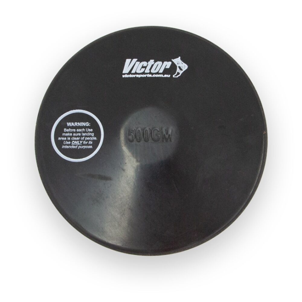 2PK Victor Sports Rubber Discus Durable Training Beginner Black 500g