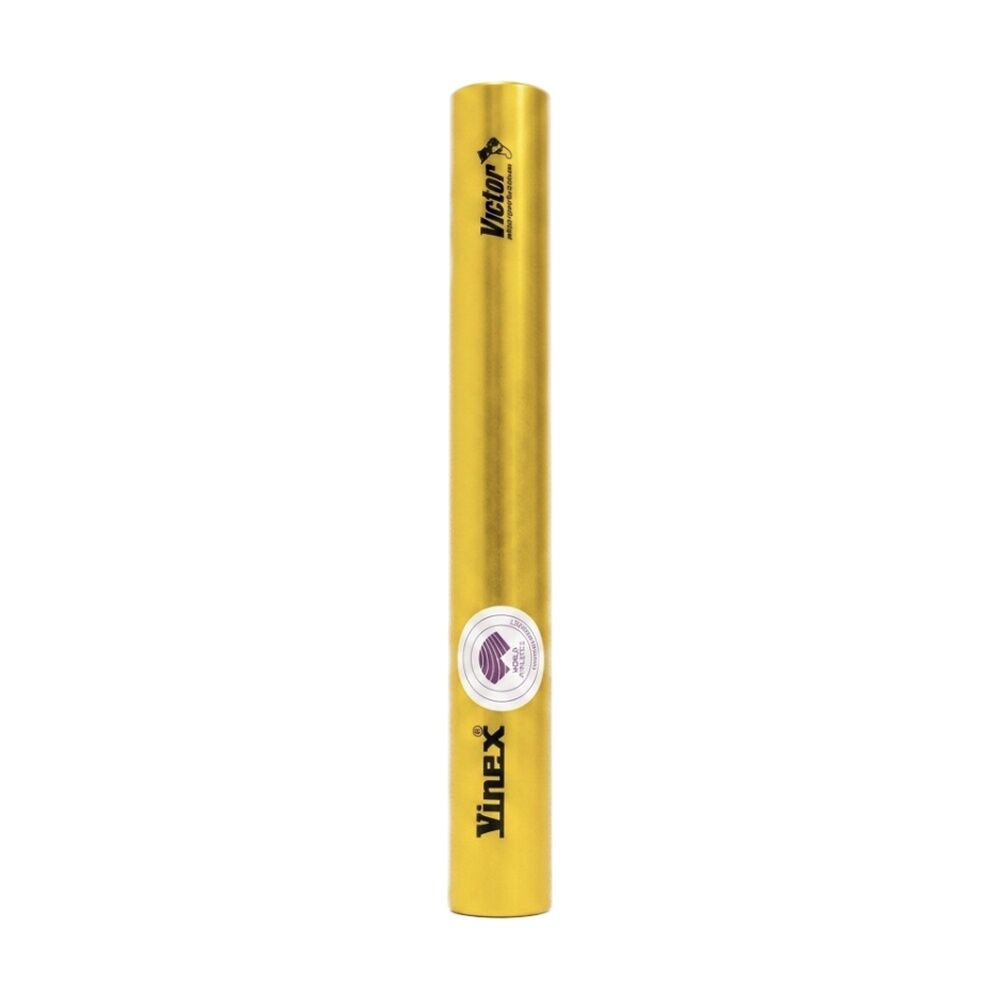 4PK Victor Sports Aluminium Relay Baton Lightweight Smooth Ends Gold Senior