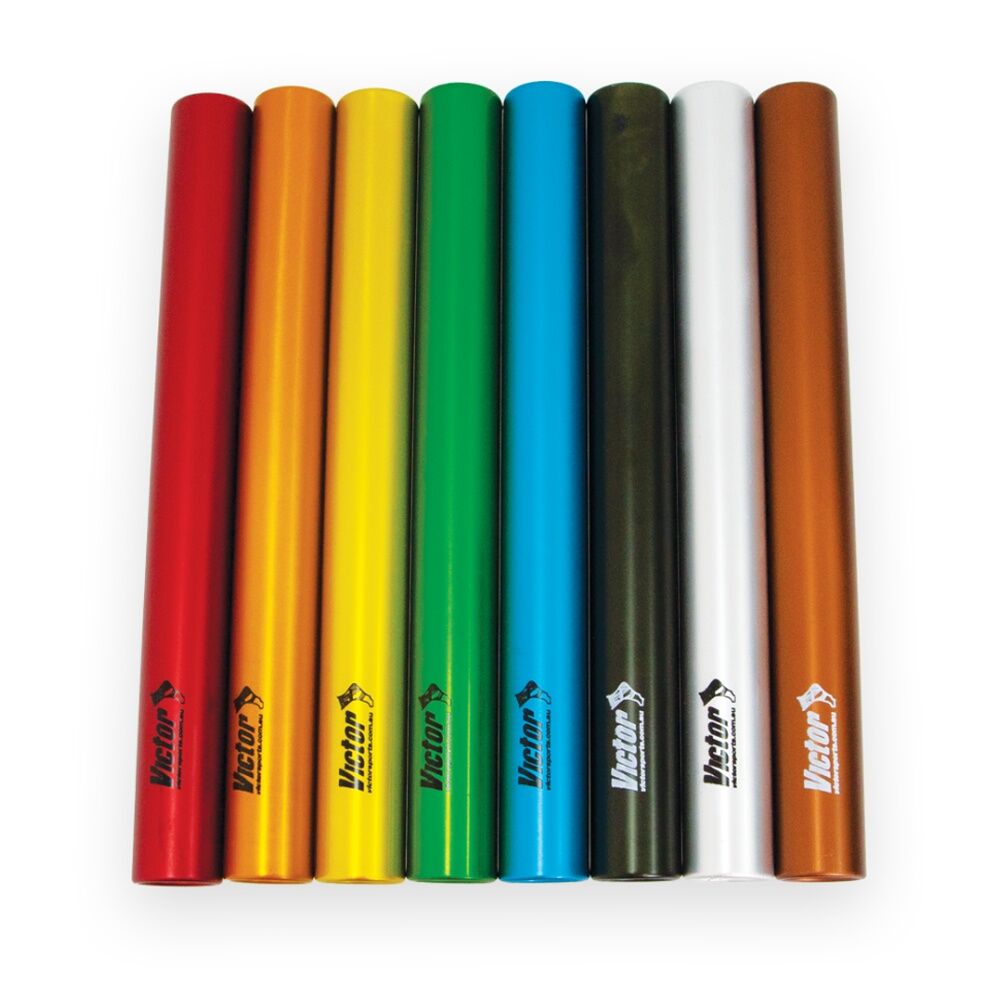 8pc Victor Sports Aluminium Relay Baton Set Junior Lightweight