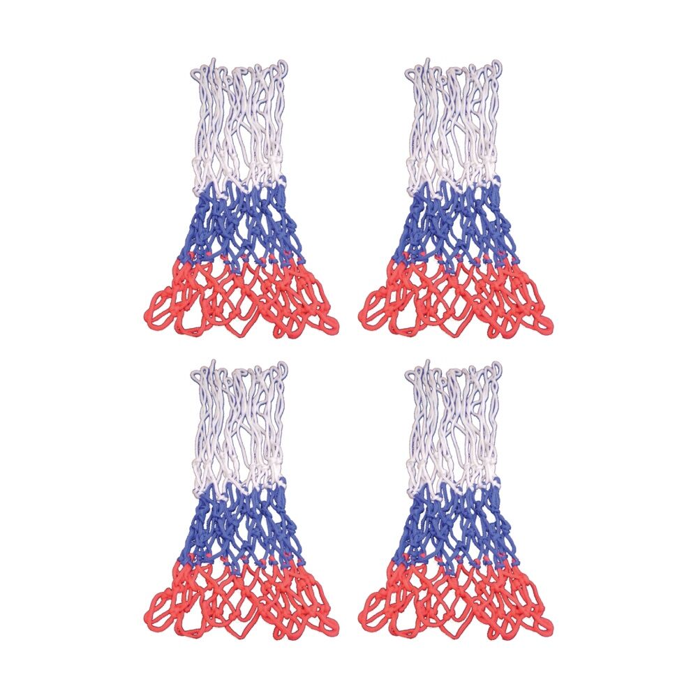 4PK Victor Sports Nylon Standard Basketball Net Braided Red White Blue 3mm