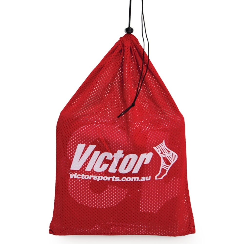 10pc Victor Sports Lightweight Numbered Bibs Basketball Set Red Senior