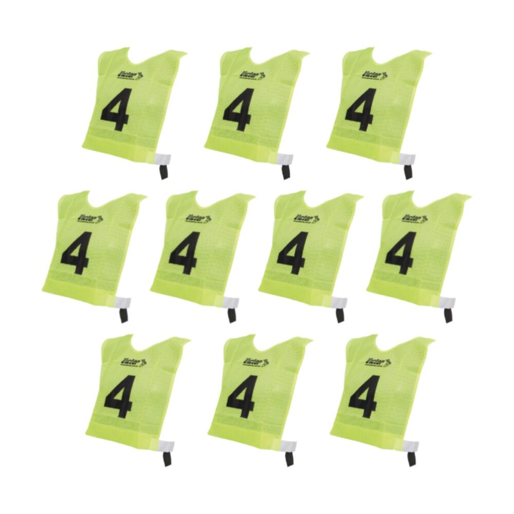 10pc Victor Sports Lightweight Numbered Bibs Basketball Set Yellow Junior