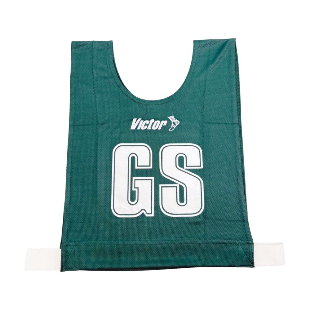 7pc Victor Sports Bibs Netball Junior Breathable Honeycomb Bottle Green