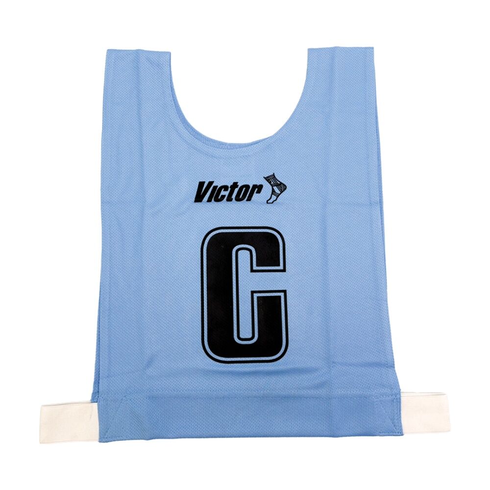 7pc Victor Sports Bibs Netball Senior Breathable Honeycomb Sky Blue
