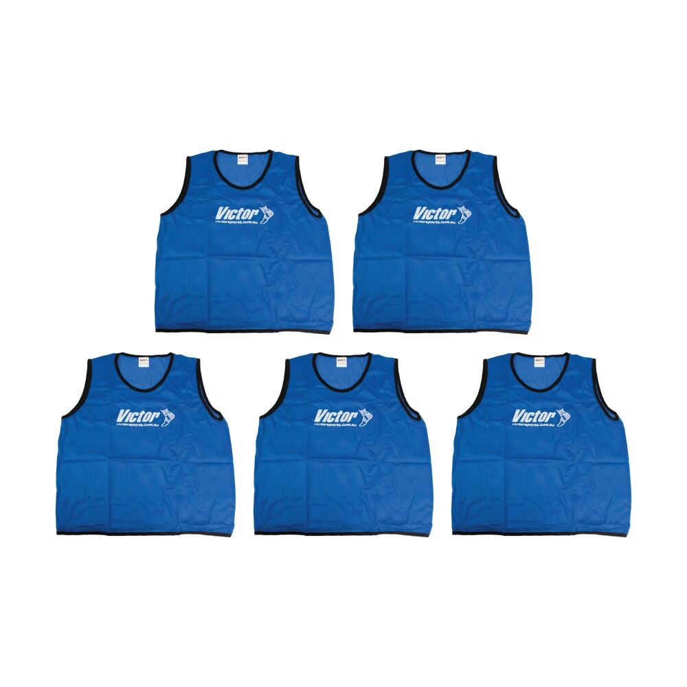 5PK Victor Sports Lightweight Mesh Fitness/Training Vest Blue Medium