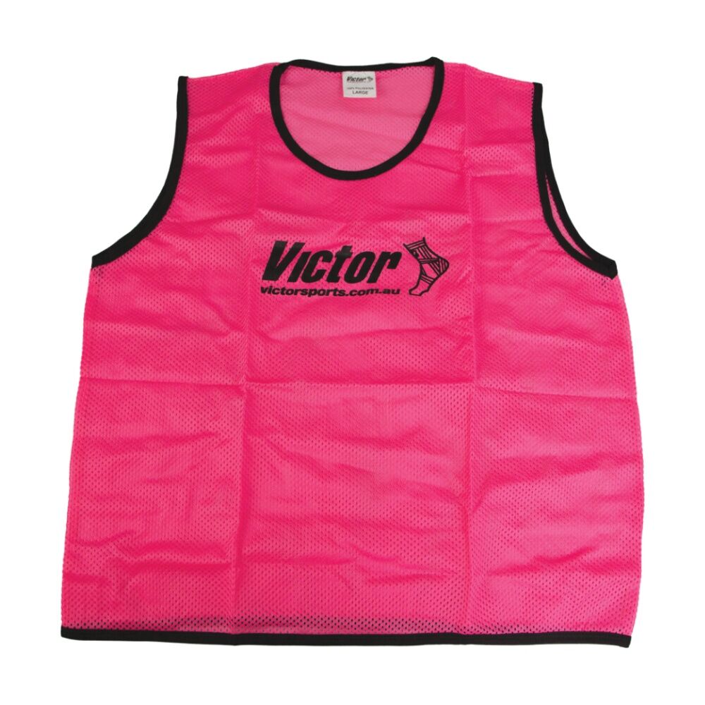 5PK Victor Sports Lightweight Mesh Fitness/Training Vest Pink Large