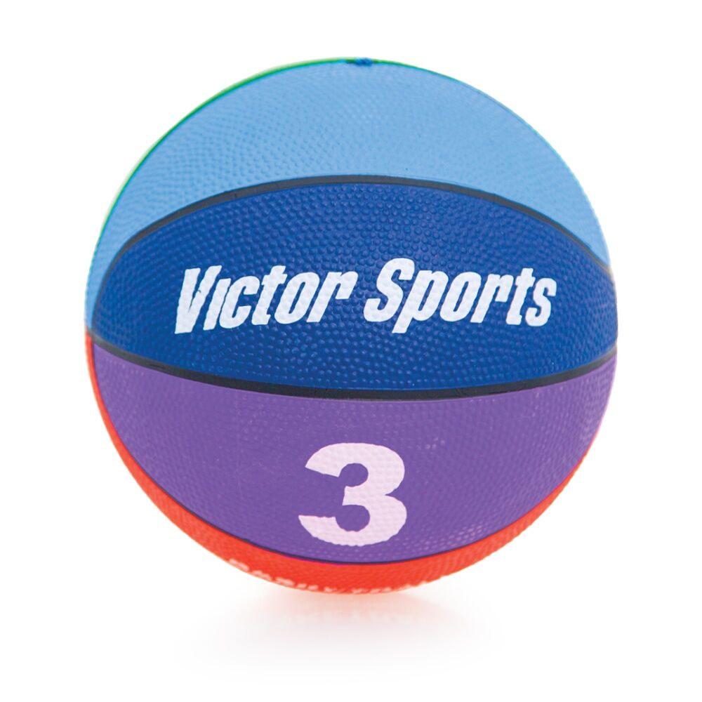 4PK Victor Sports Heavy Duty Durable Rubber Basketball Multi Colour Size 3