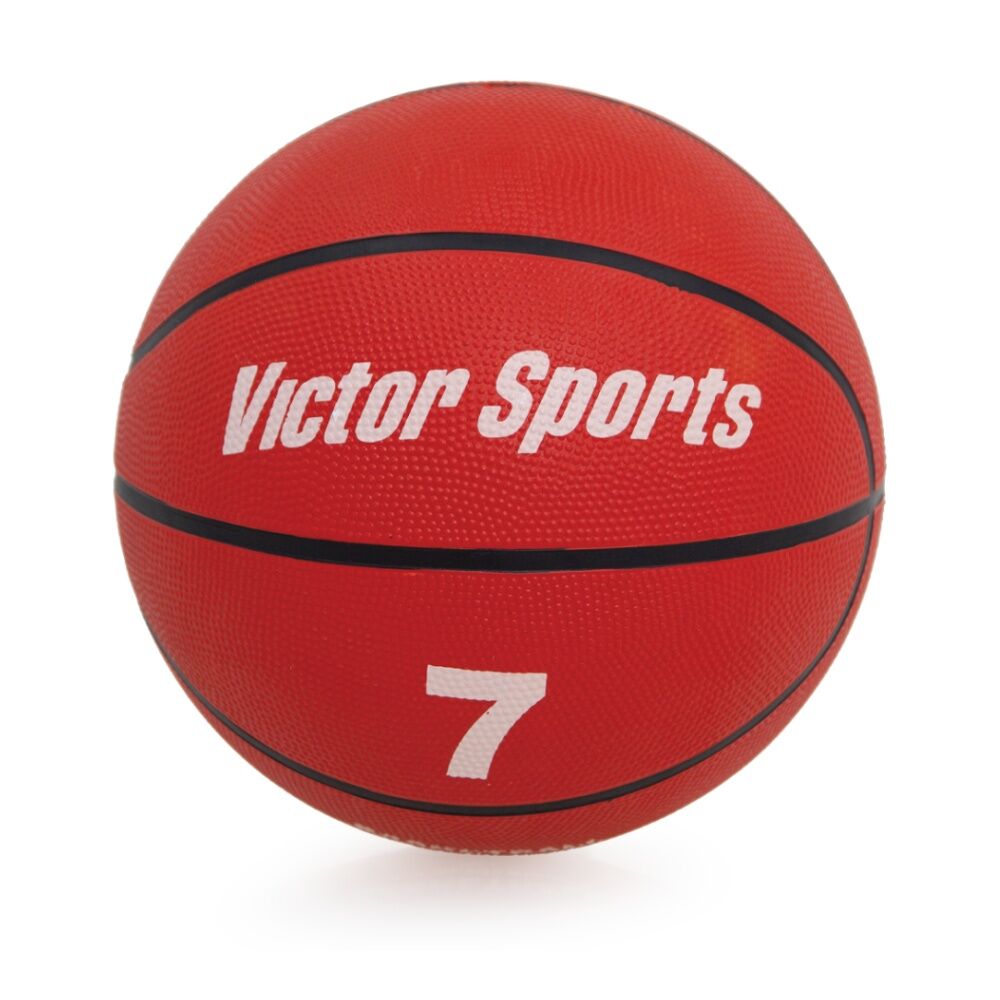 4PK Victor Sports Heavy Duty Durable Rubber Basketball Red Size 7