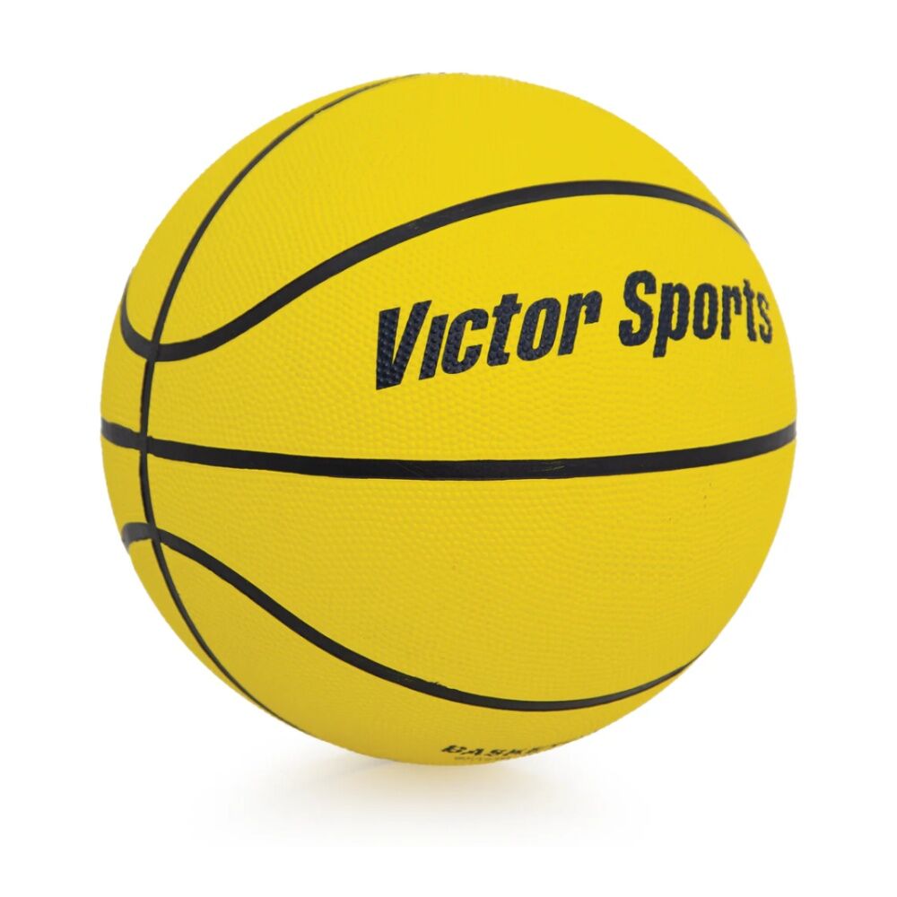 2PK Victor Sports Heavy Duty Durable Rubber Basketball Yellow Size 6
