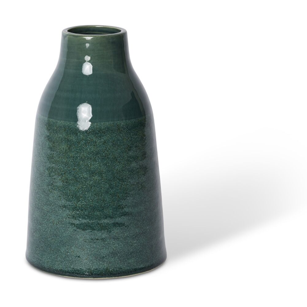 2PK E Style Zara Vase Glazed Ceramic Decorative Piece Green 17x17x28cm