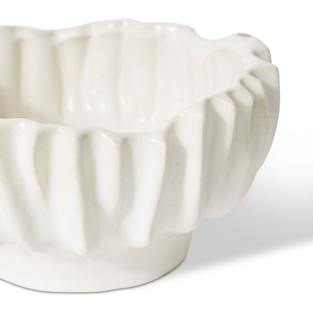 2PK E Style Alberto Bowl Ceramic Decorative Centrepiece Ivory 21x20x12cm
