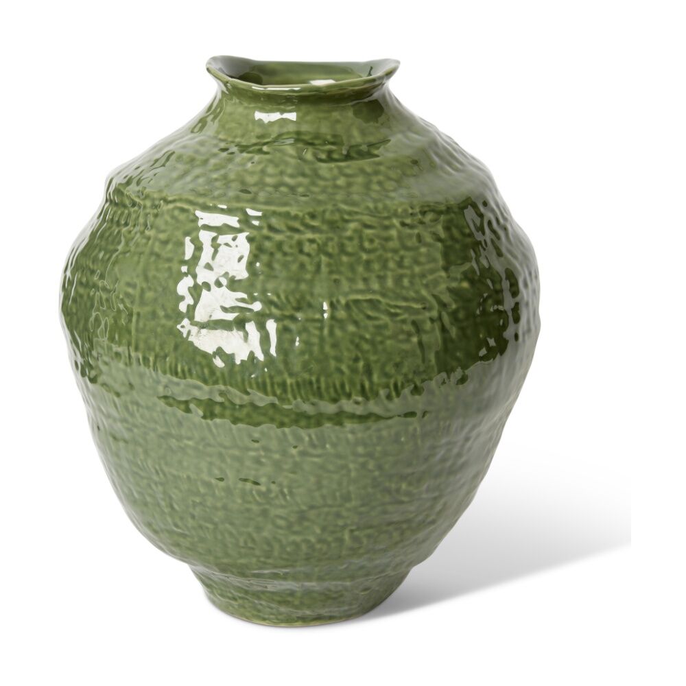 E Style Imara Vase Glazed Ceramic Decorative Vessel Green 34x31x39cm