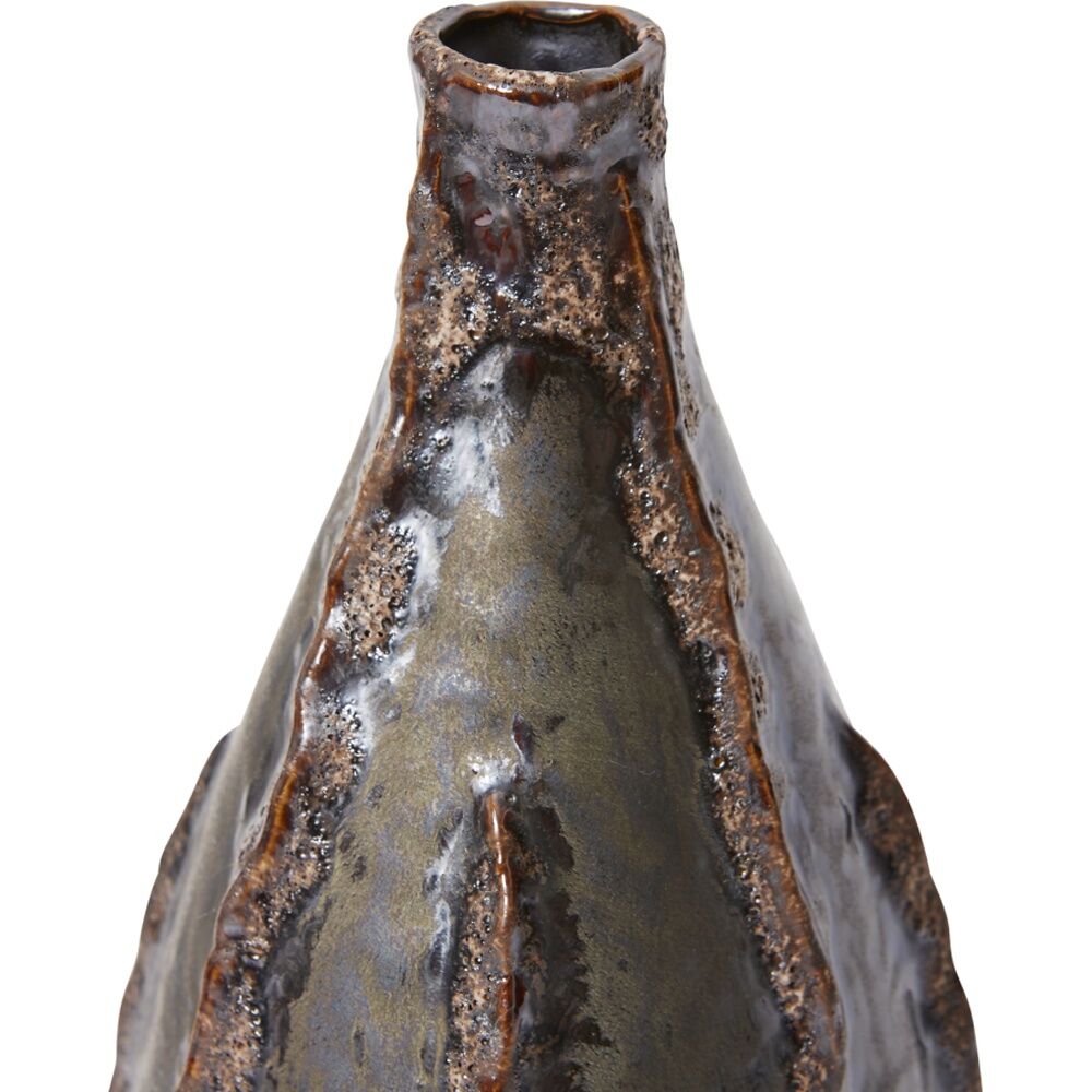 2PK E Style Kijani Ceramic Vase Decorative Vessel Brown 15x14x27cm
