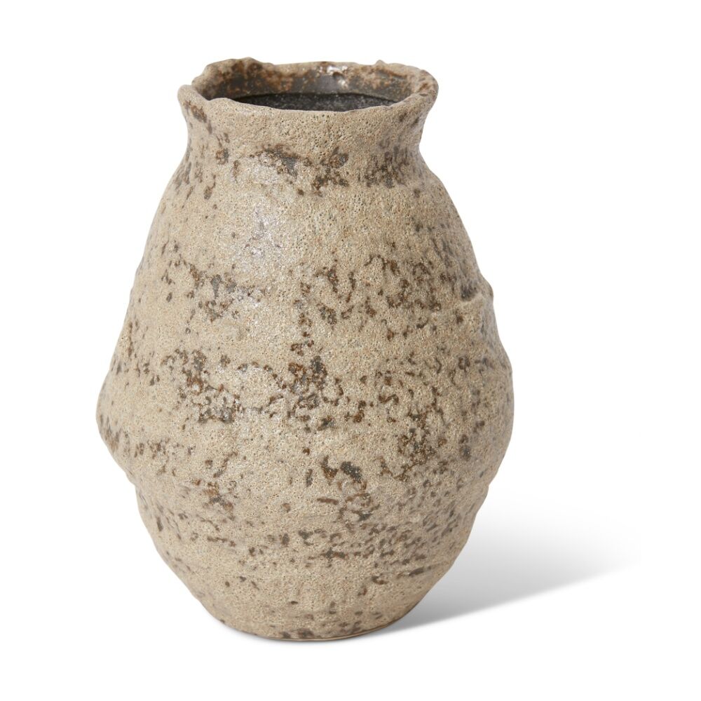 E Style Assata Ceramic Vase Decorative Centrepiece Brown 15x15x20cm