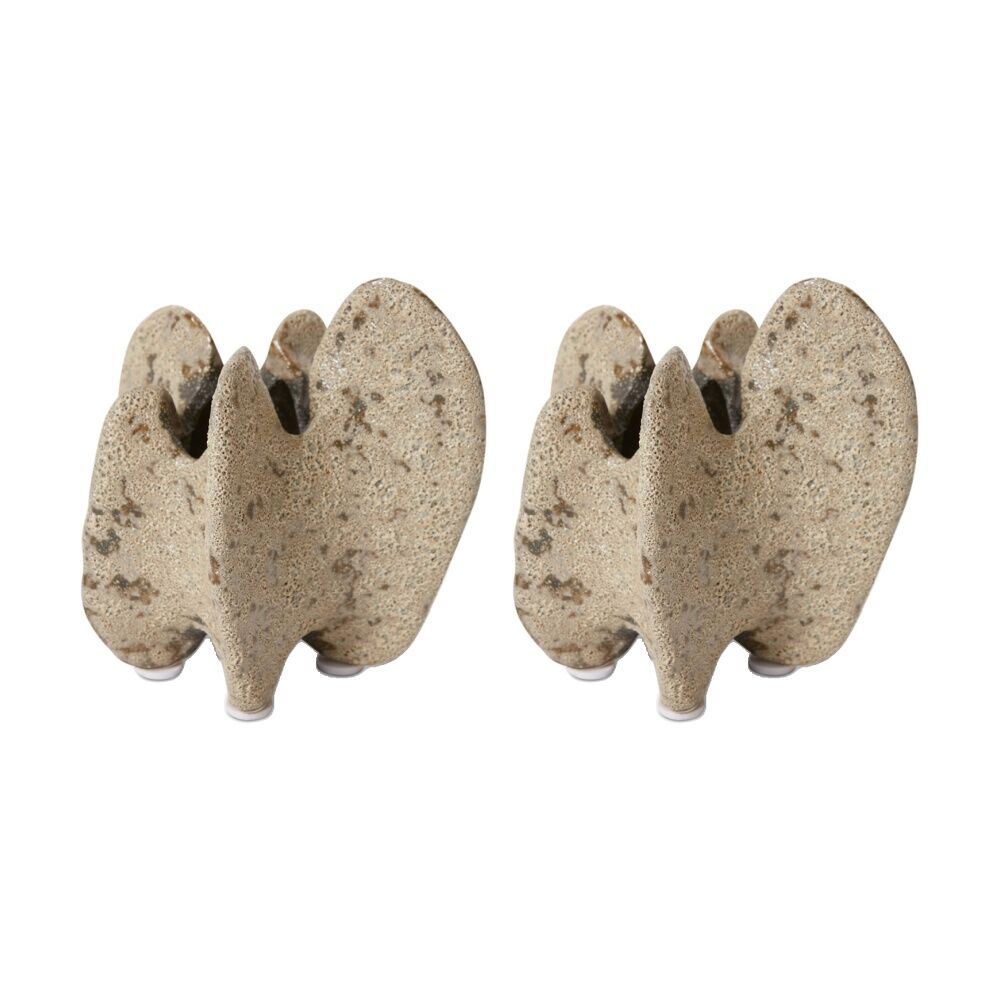 2PK E Style Adanna Ceramic Vase Mini Contemporary Decor Brown 7x7x8cm