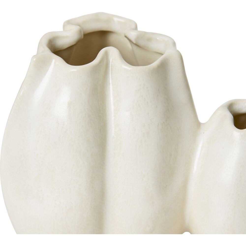E Style Zilia Vase Mini Twin Ceramic Minimalist Decor Ivory 15x9x11cm