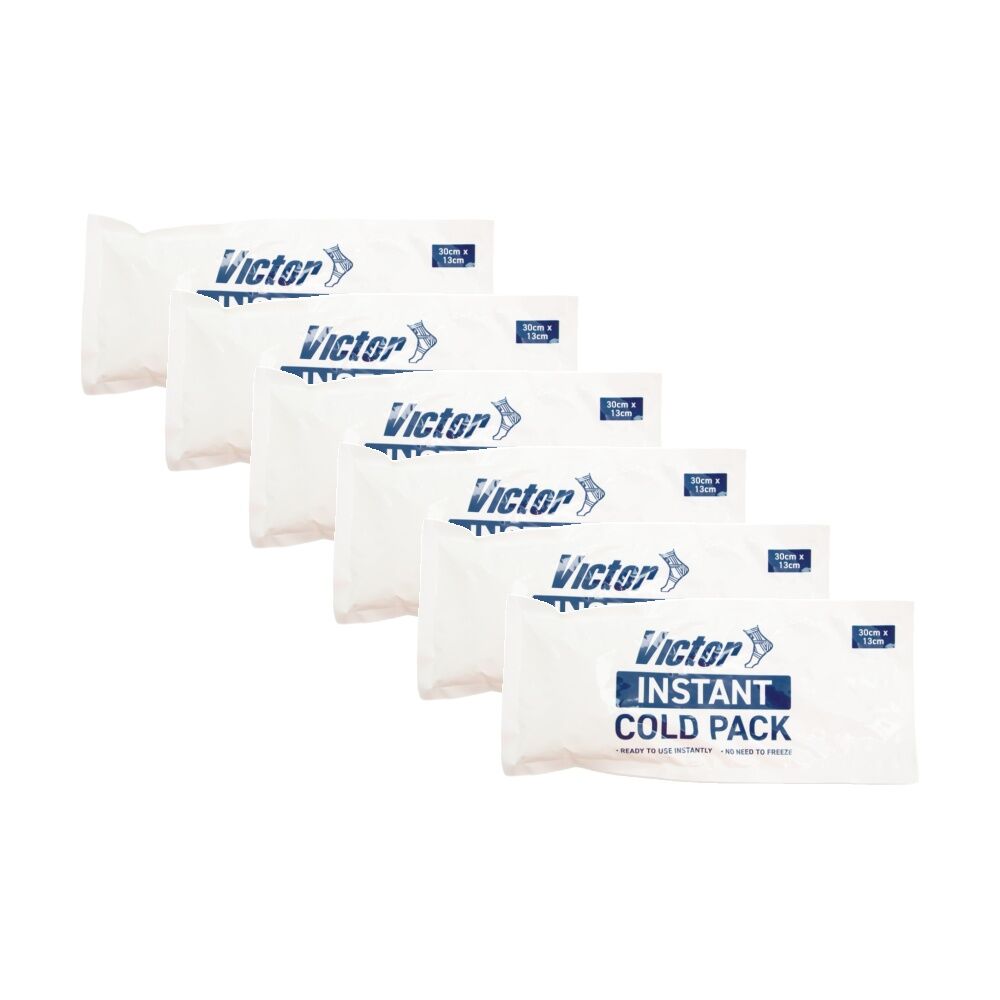 6PK Victor Sports Single Use Only Instant Cold Pack Injury Recovery 30x13cm