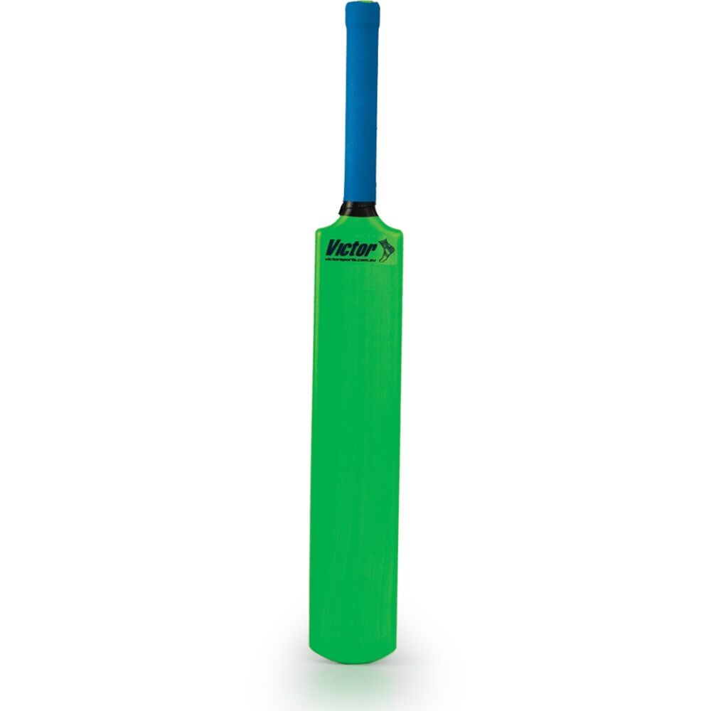 2PK Victor Sports Plastic Cricket Bat Rubber Grip Size 2 Colour Green