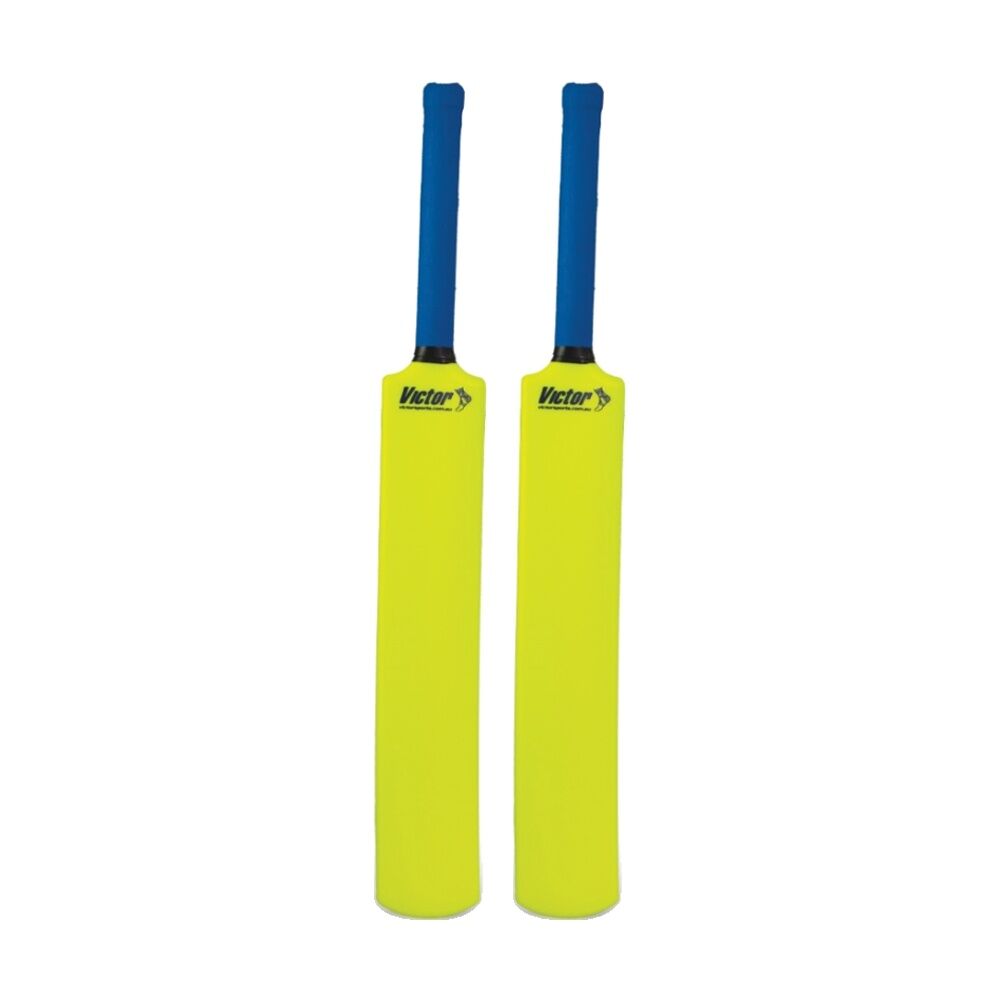 2PK Victor Sports Plastic Cricket Bat Rubber Lightweight Size 6 Yellow