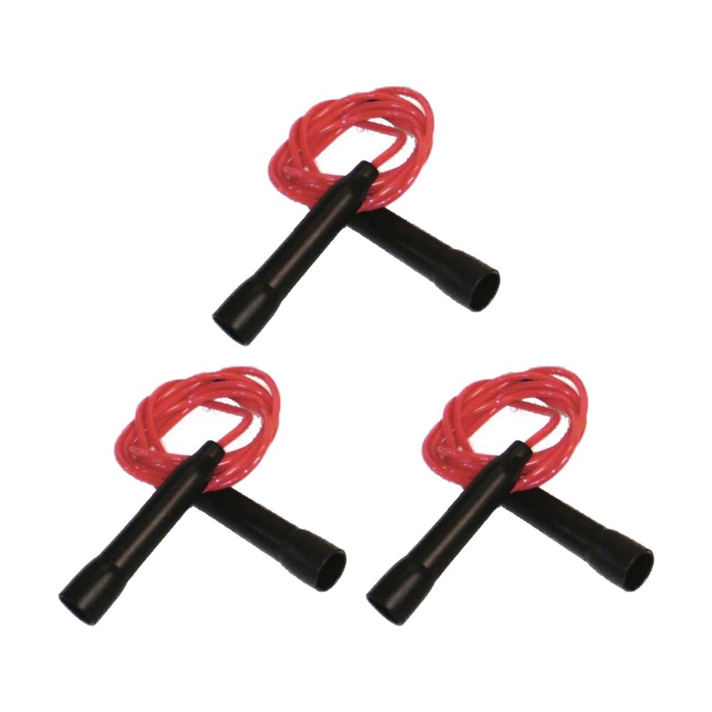 3PK Victor Sports Skipping Rope Easy Grip Handles Fitness Exercise Tool Red 2.1m