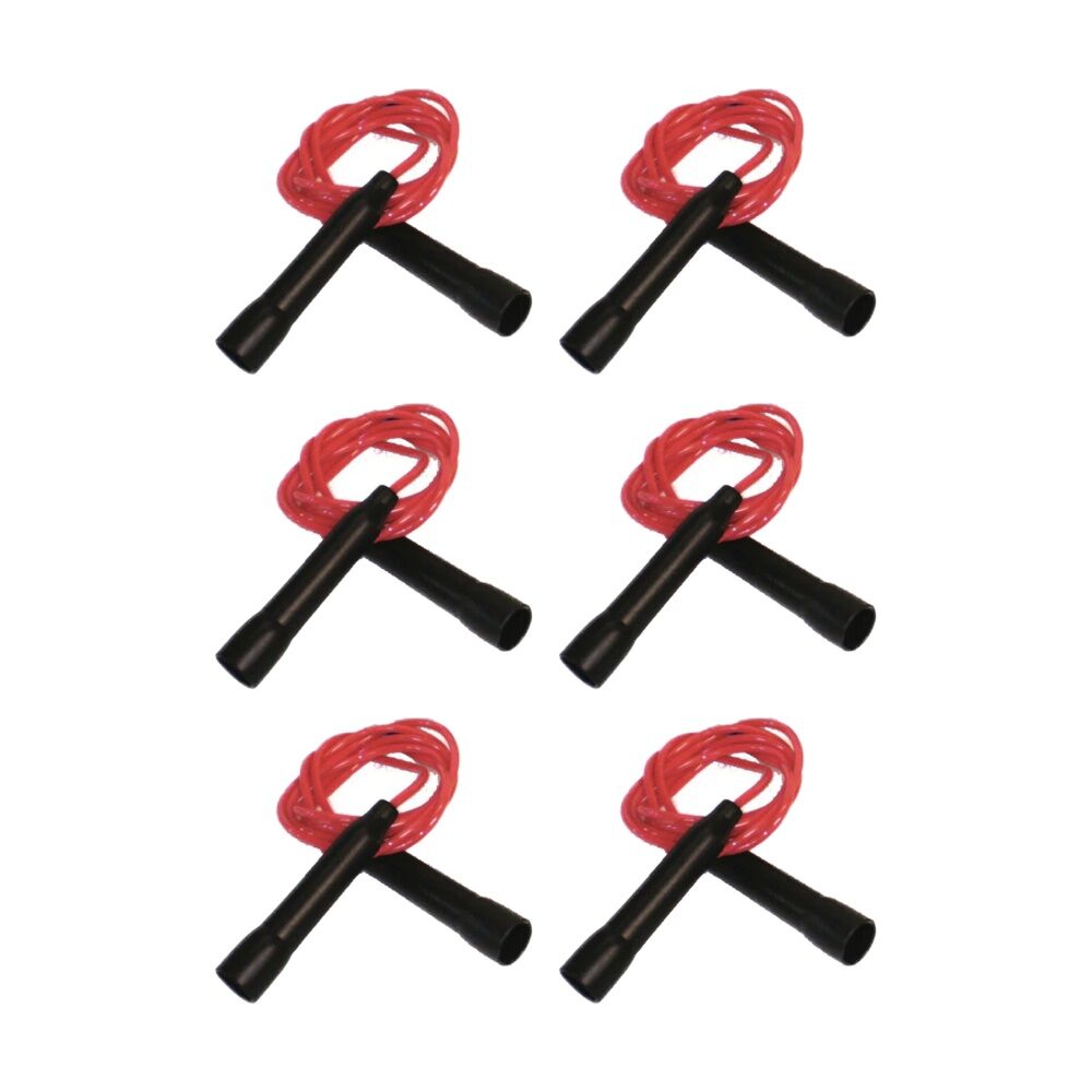 6PK Victor Sports Skipping Rope Easy Grip Handles Fitness Exercise Tool Red 2.1m