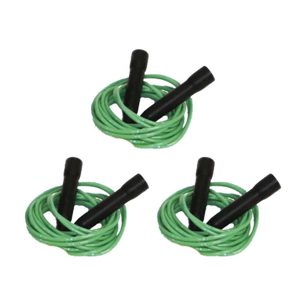 3PK Victor Sports Skipping Rope Easy Grip Handles Fitness Exercise Tool Grn 2.4m