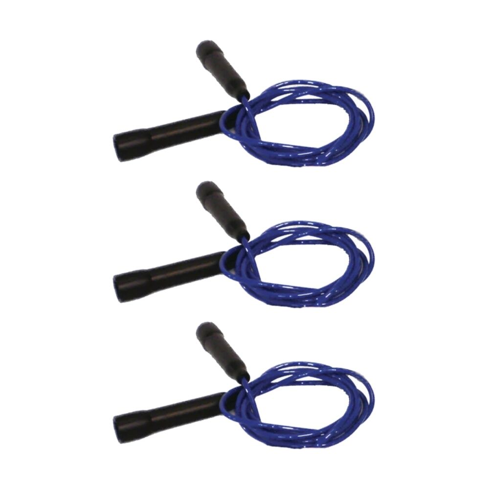 3PK Victor Sports Skipping Rope Easy Grip Handles Fitness Exercise Tool Blu 2.7m