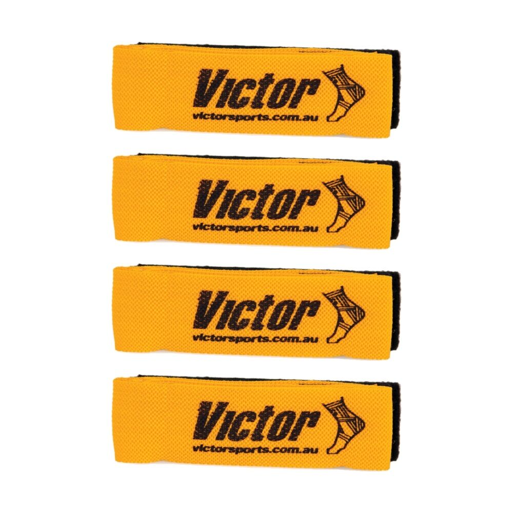 4x 3pc Victor Sports Tag-Belt Set Hook Fastener Belt Tags Orange 150cm 50cm