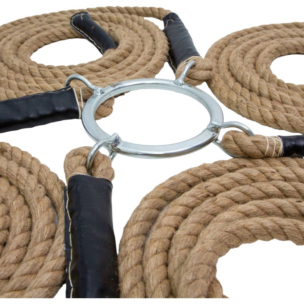 Victor Sports Tug Of War 4 Way Twisted Rope With Central Steel Ring 5m Ropes