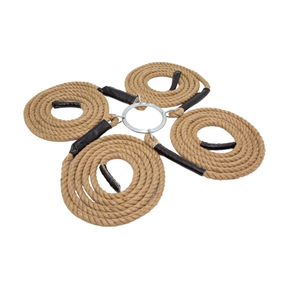 Victor Sports Tug Of War 4 Way Twisted Rope With Central Steel Ring 5m Ropes