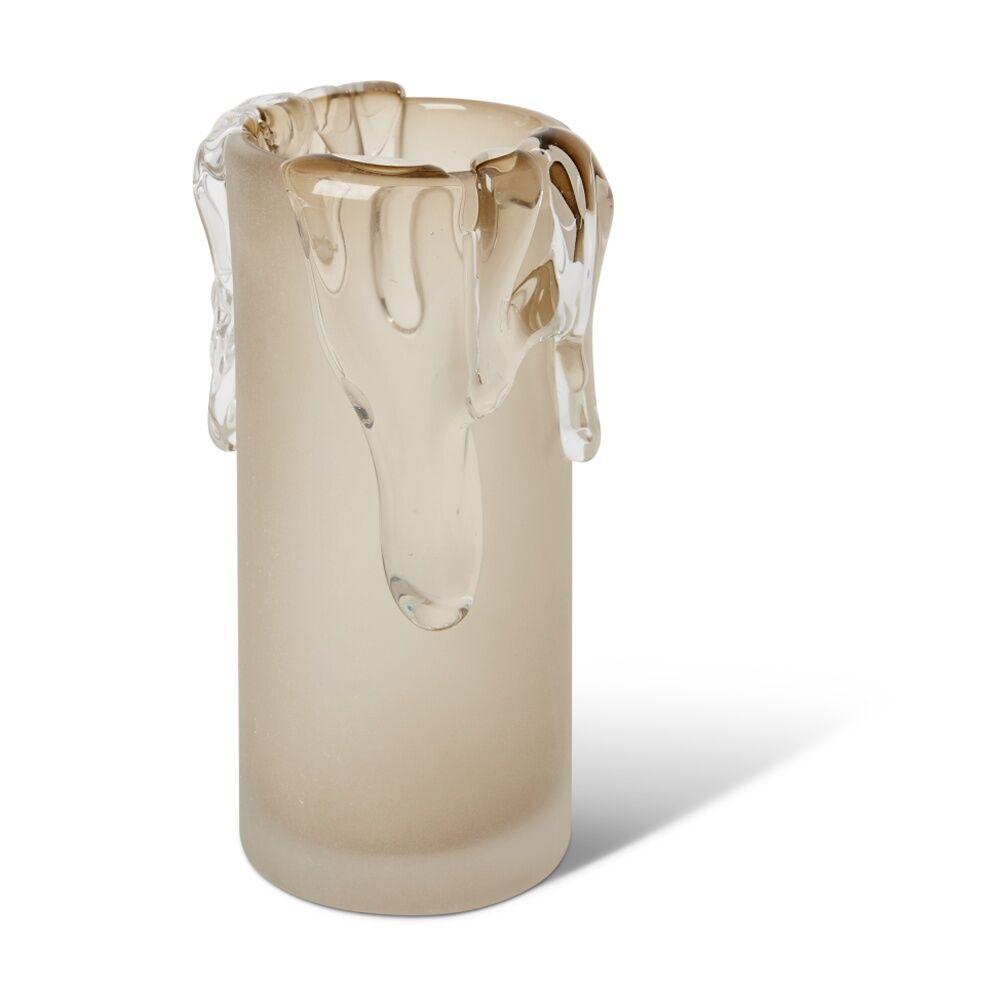 E Style Adelmo Glass Vase Modern Elegant Decor Light Brown 15x15x27cm