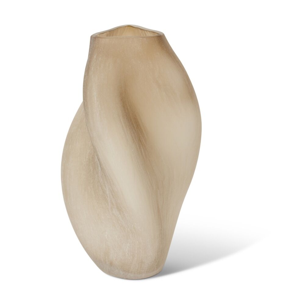 E Style Edgar Glass Vase Elegant Modern Interior Decor Sand 24x24x44cm