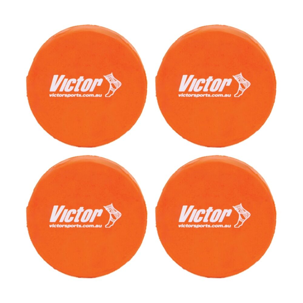 4PK Victor Sports Hockey Puck Street Red Thickness 25mm Diameter 74mm