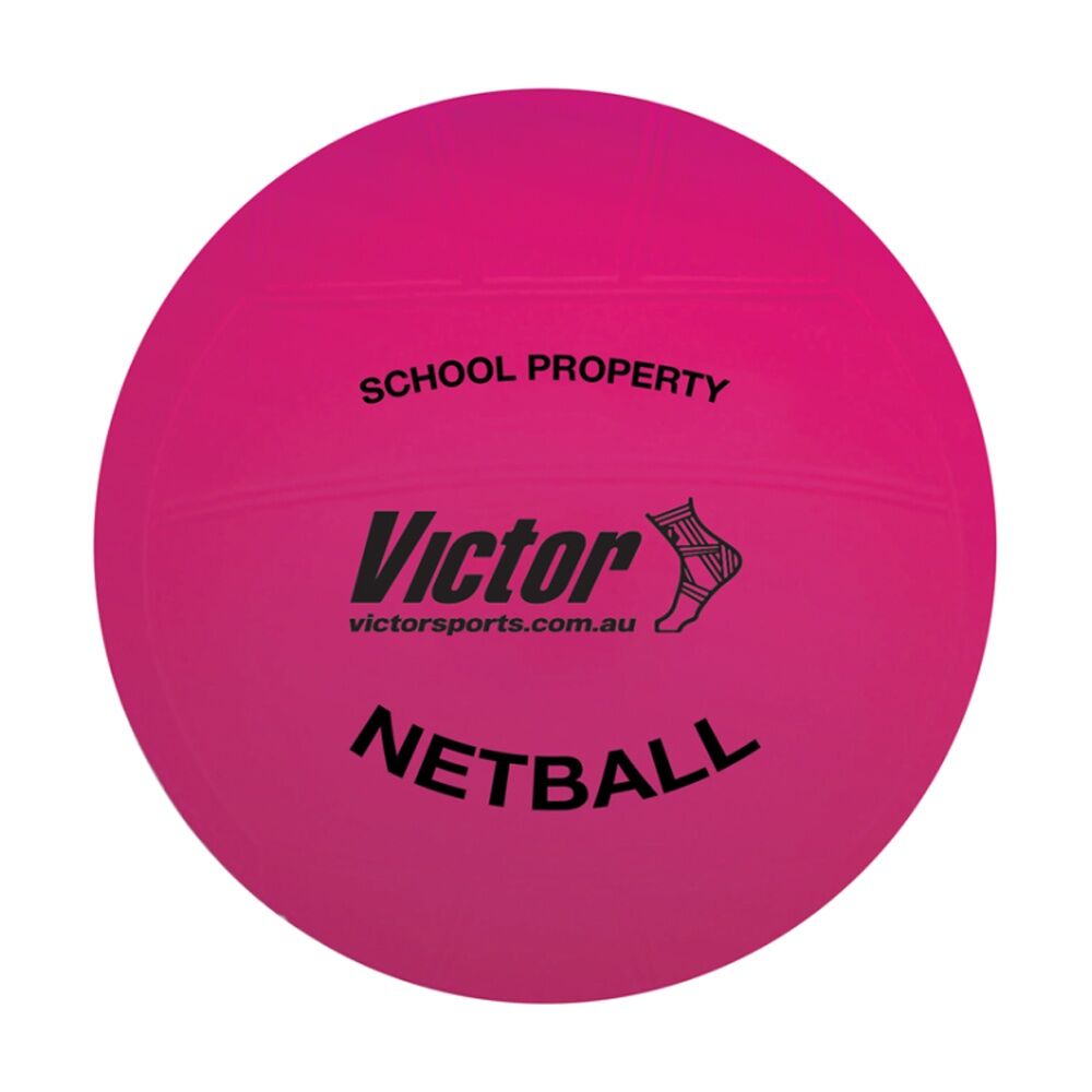 2PK Victor Sports Vinyl School Netball Soft Touch Lightweight Ball Pink 8 Inch