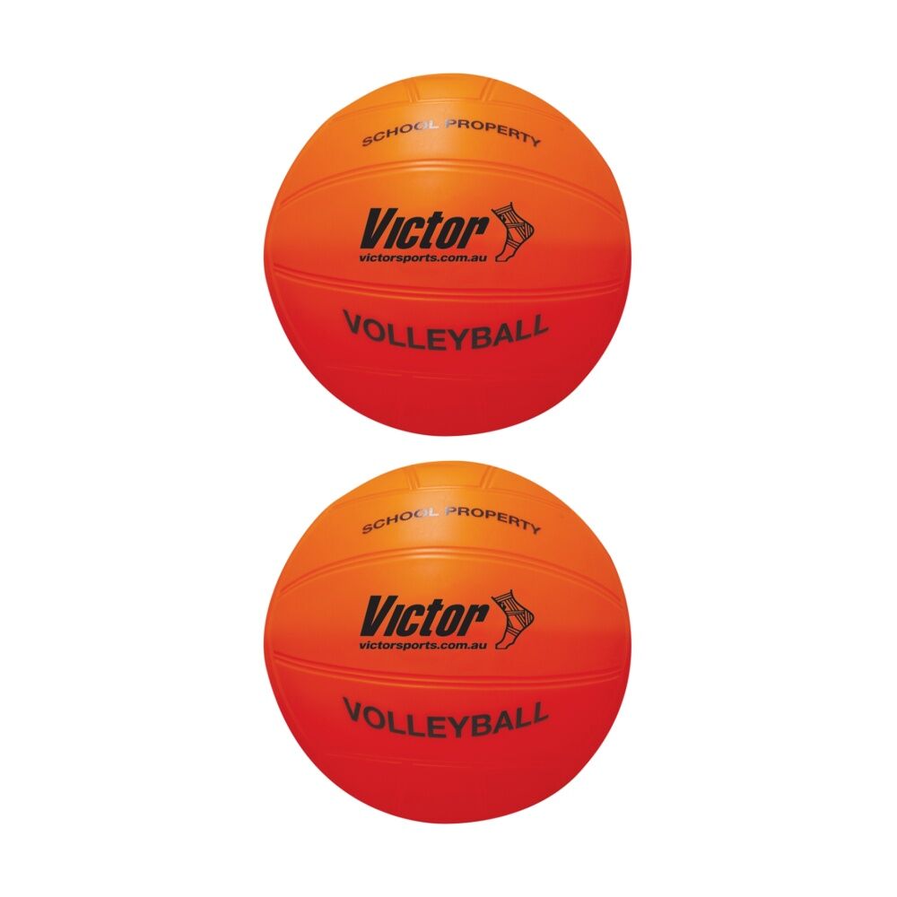 2PK Victor Sports Vinyl School Volleyball Soft Touch Lightweight Orange