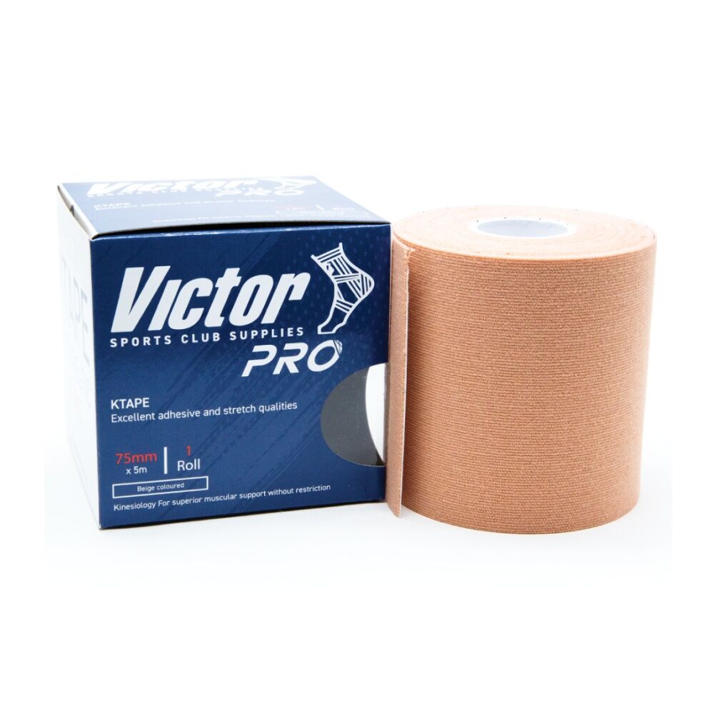 2PK Victor Sports Pro Adhesive Muscular Support K-Tape Roll Beige 75mmx5m