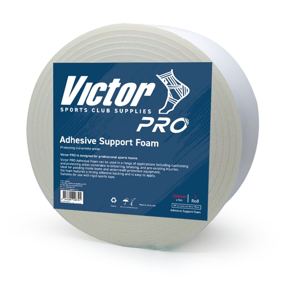 Victor Sports Adhesive Support Thick Foam Cushioning Tape Roll White 100mmx5m