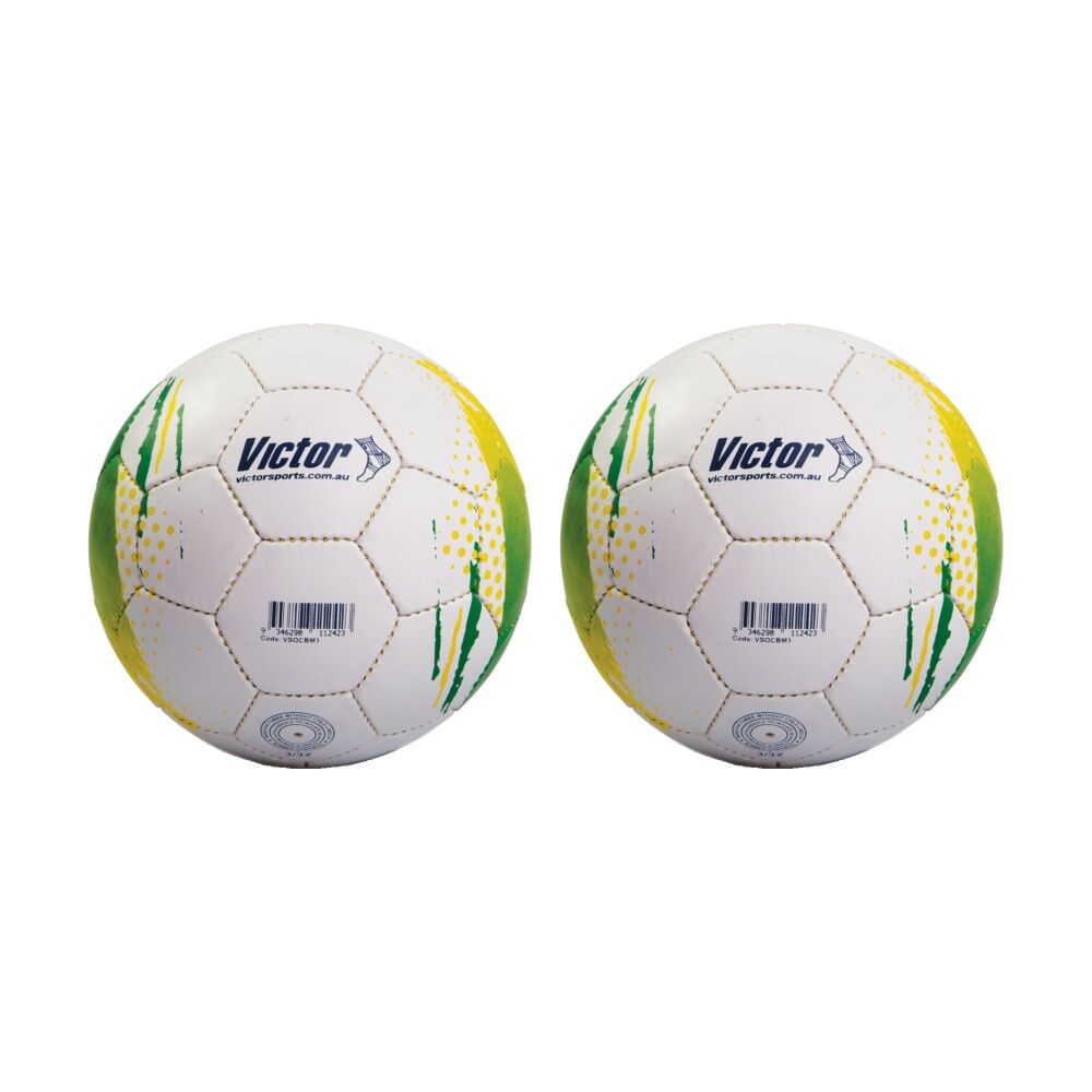 2PK Victor Sports Match Soccer Ball Size 3 Training Green Yellow