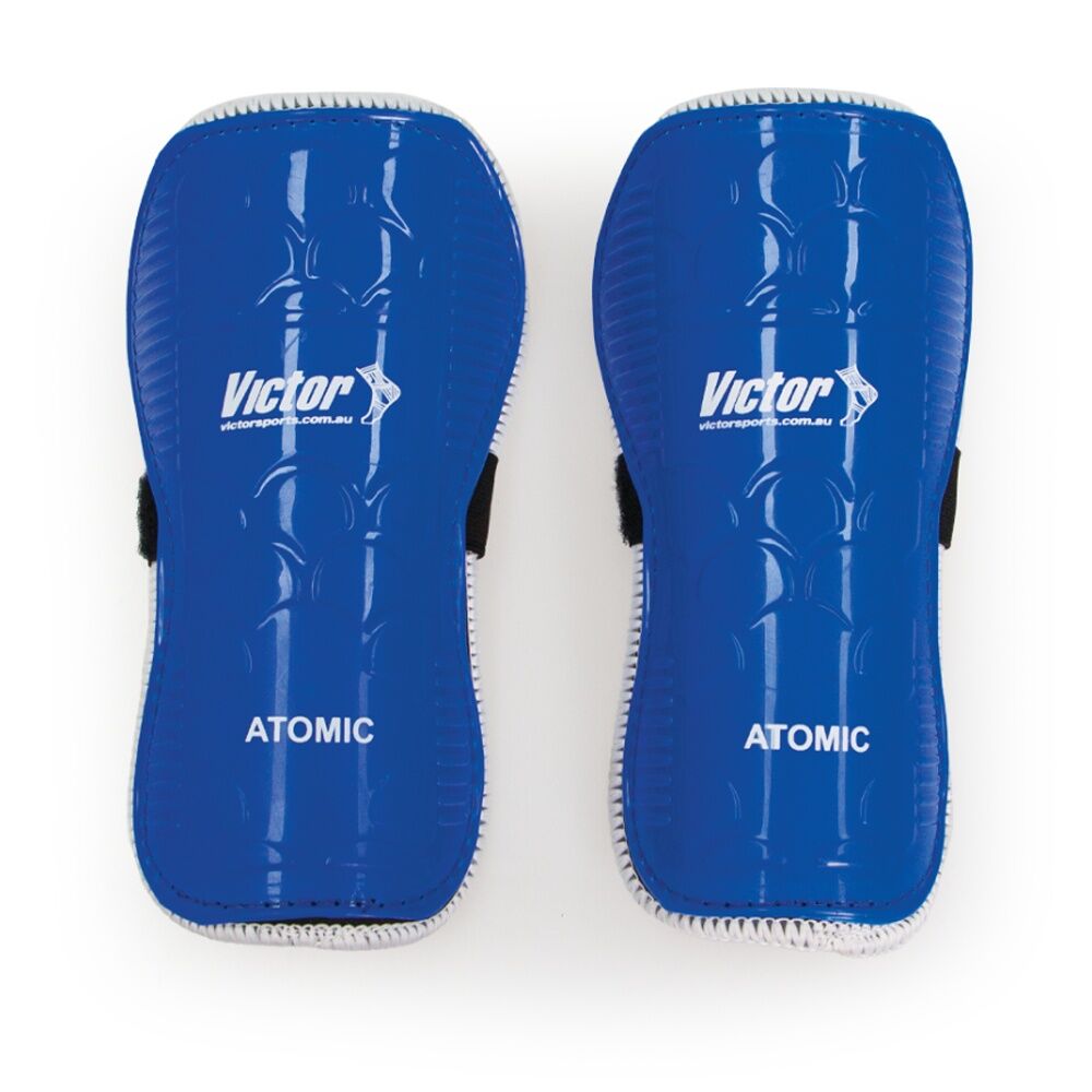 4PK Victor Sports Atomic Shin Guards Medium Strong Durable Plastic Pair Assorted