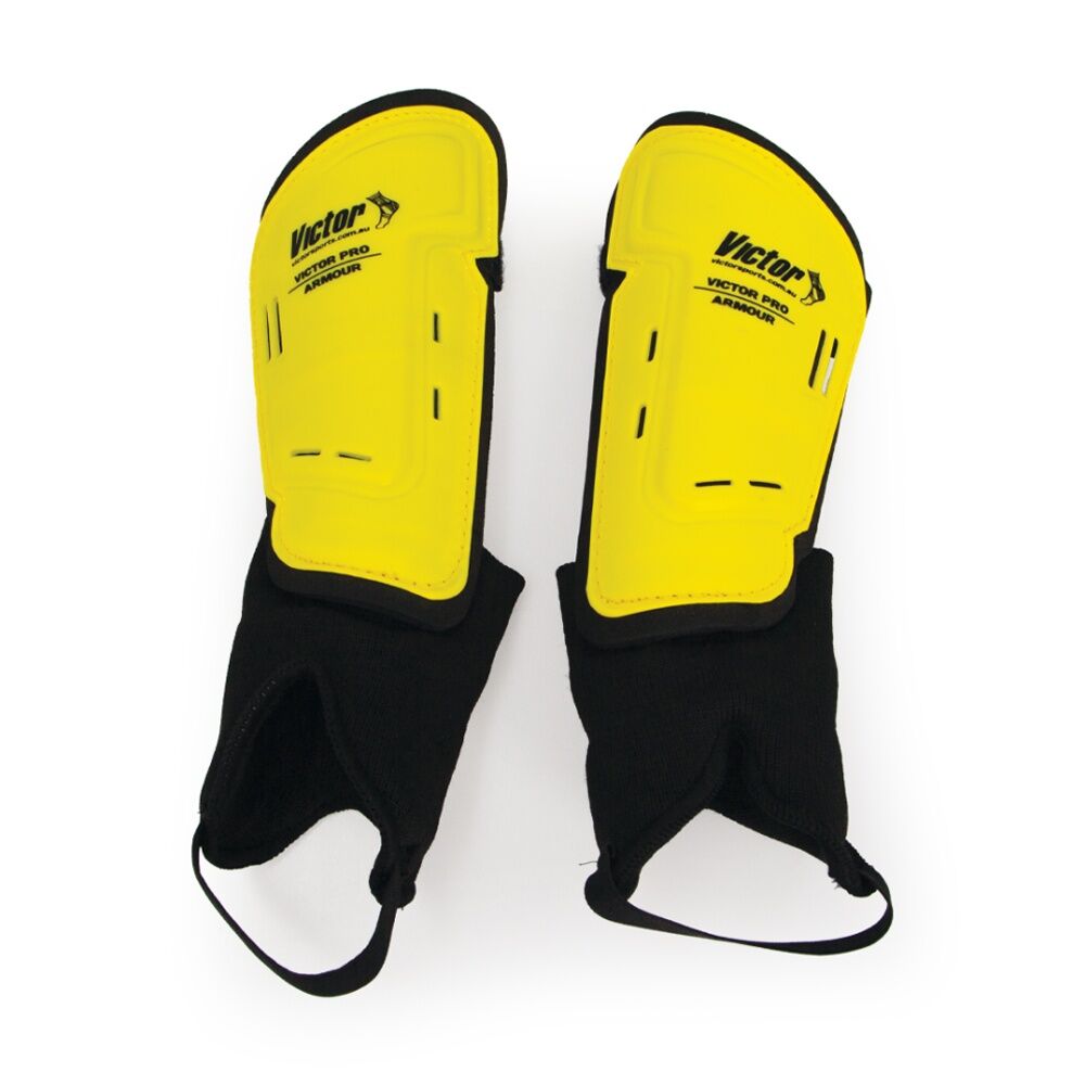 Victor Sports Pro Armour Shin Guards Medium Ankle Protection Pair Assorted