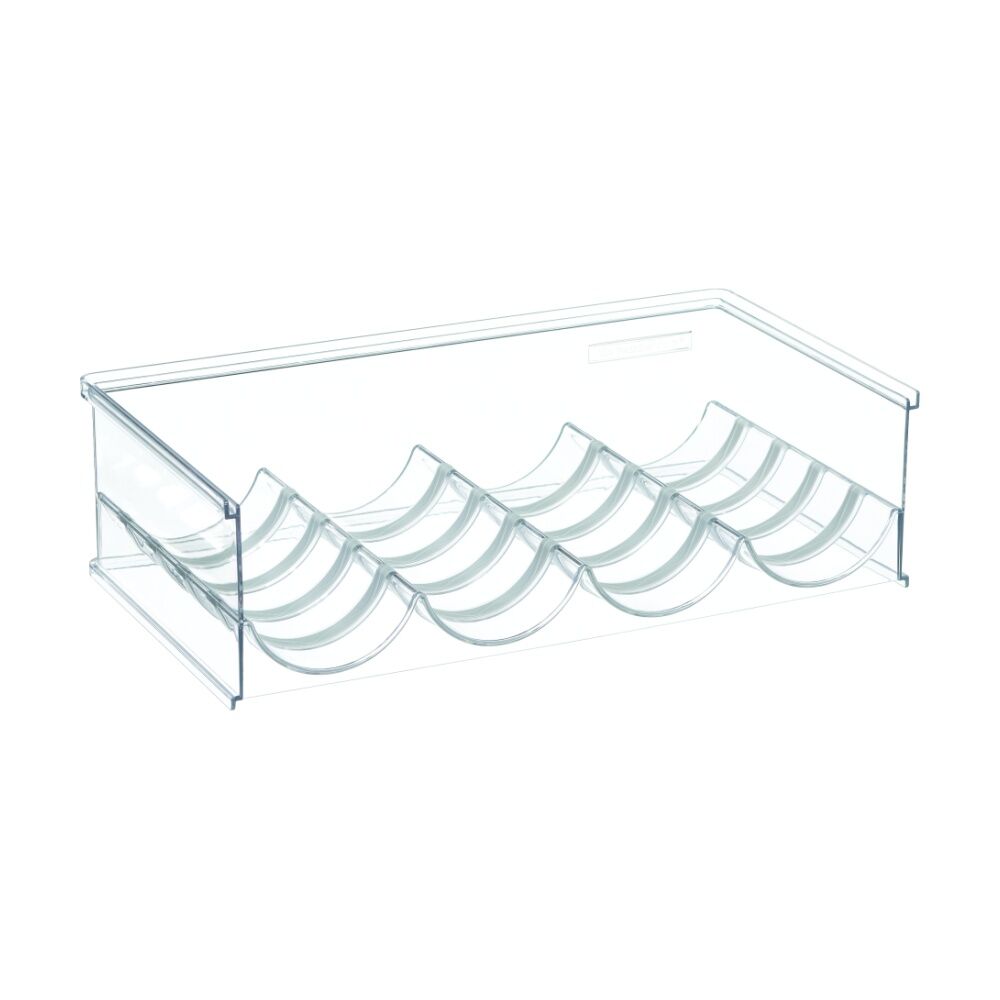 4PK The Container Store Stacking Four Bottle Holder Clear Plastic Rack Organiser