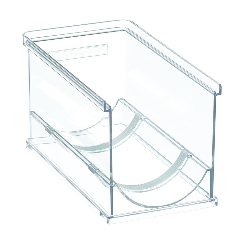 The Container Store Stacking Single Bottle Holder Clear Plastic Organiser