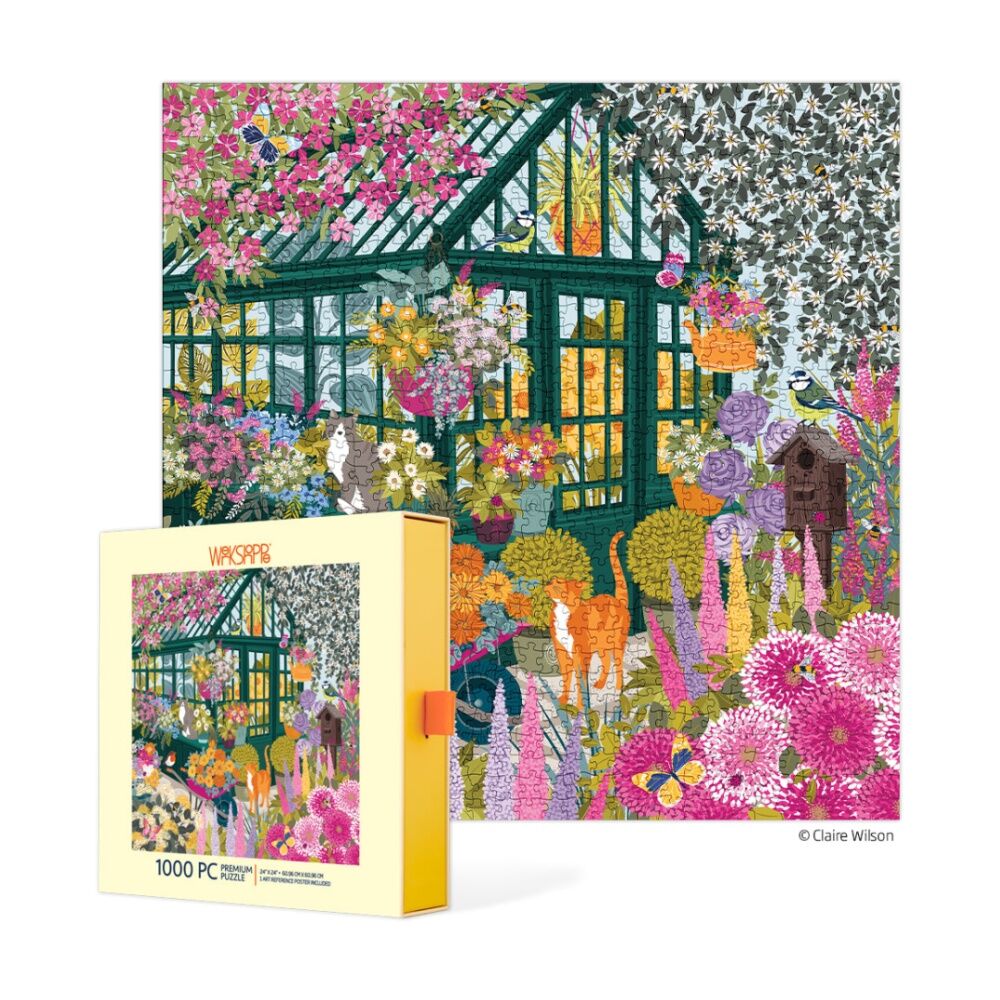 1000pc WerkShoppe Spring Greenhouse Colourful Flower Illustration Puzzle