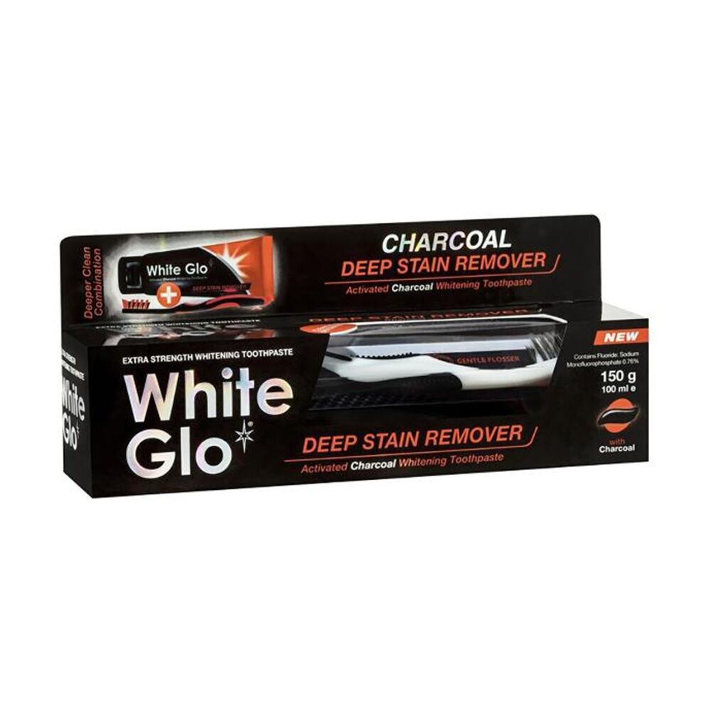 6PK White Glo Deep Stain Remover Toothbrush & Toothpaste Set 150g