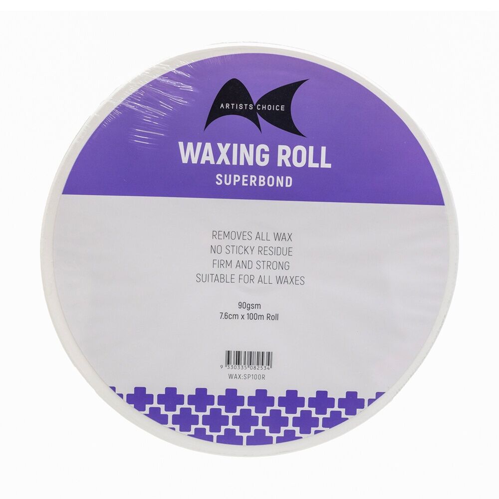 6PK Artists Choice Superbond Wax Roll No Residue Hair 90gsm 7.6cm x 100m