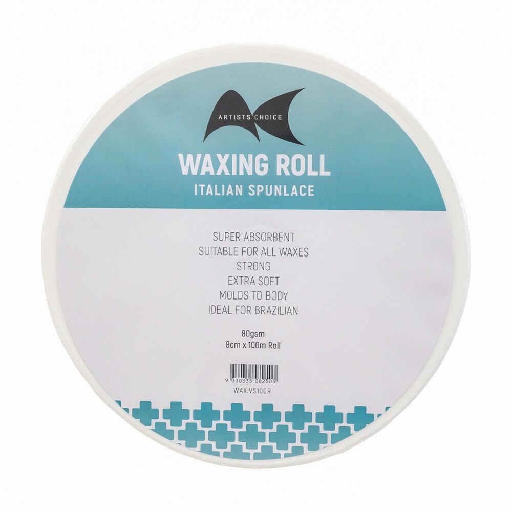 3PK Artists Choice Spunlace Wax Roll Absorbent Gentle Hair 80gsm 8cm x 100m